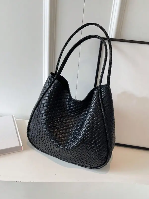 Women's Braid Design Shoulder Bag, Fashionable Large Capacity PU Leather Bag for Work & Daily Used, Casual Trendy Versatile H...