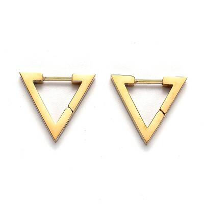 304 Stainless Steel Triangle Huggie Hoop Earrings