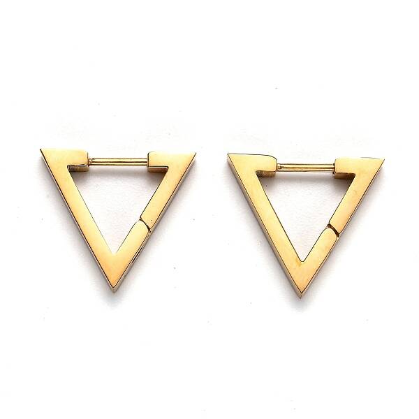 304 Stainless Steel Triangle Huggie Hoop Earrings