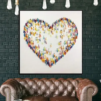 Heart Painting Romantic Wall Art Oil Paintings On Canvas | MAGIC HEART