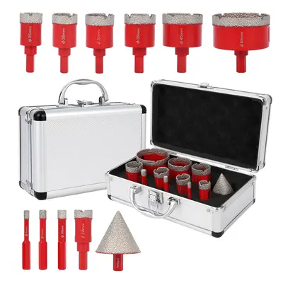 Garvee 11 Pcs Diamond Core Drill Bit Set For Porcelain Marble Ceramic Granite Tile Drilling, Sizes 6-65MM, Vacuum Brazed, Hea...