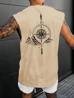 Men's Regular Fit Mountain Print Round Neck Tank Top, Casual Sleeveless Crew Neck Top for Summer, Fashion Men's Top for Daily...