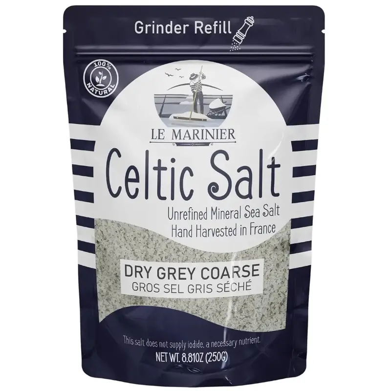 Le Marinier French Sea Salt Dry Grey 0.6lb Mineral-Rich Unrefined Sea Salt 100% Natural Hand Harvested Light Grey Electrolyte...