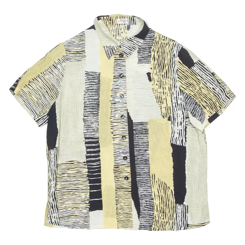 CREATION ATELIER GJ Mens Shirt Yellow Crazy Pattern M