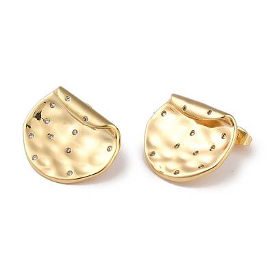 Slice 304 Stainless Steel Crystal Rhinestone Stud Earrings for Women