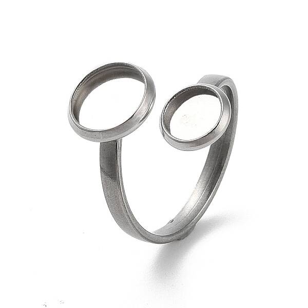 Non-Tarnish 304 Stainless Steel Open Cuff Ring Findings