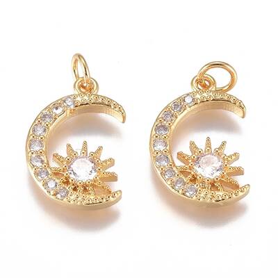Brass Micro Pave Cubic Zirconia Pendants