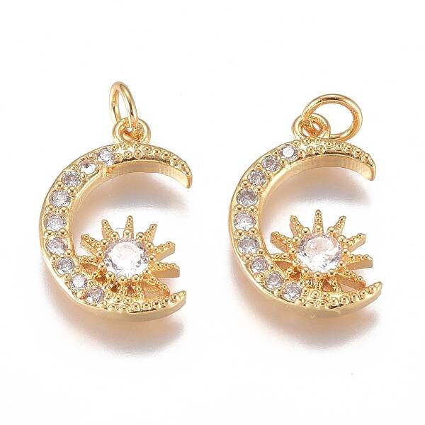 Brass Micro Pave Cubic Zirconia Pendants