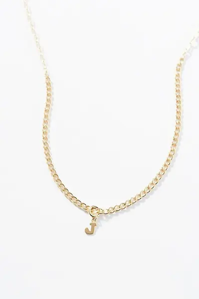 Rhett Initial Necklace | Metal Color: Gold | Style: J