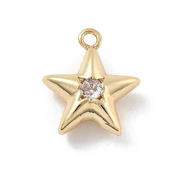 Brass Micro Pave Cubic Zirconia Pendants