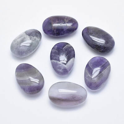 Oval Natural Amethyst Palm Stone