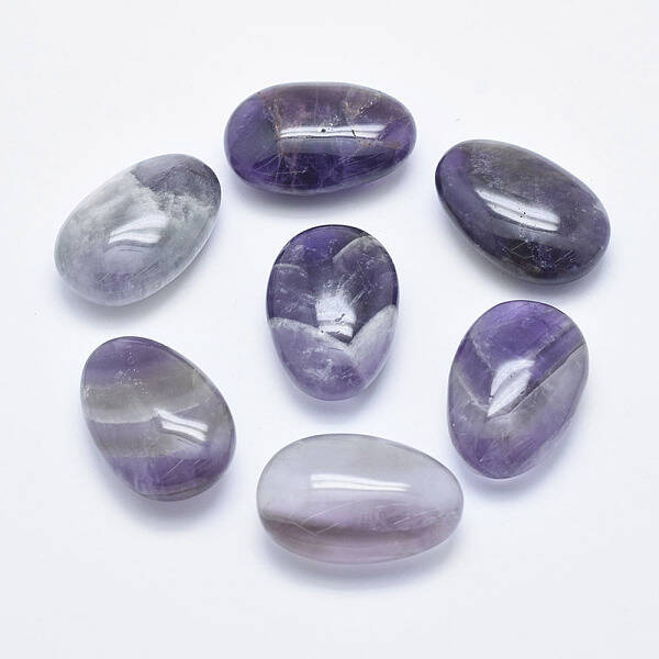Oval Natural Amethyst Palm Stone