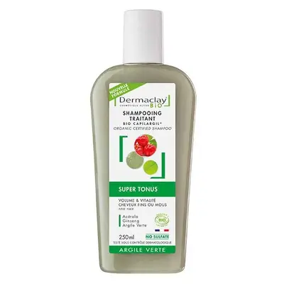 Dermaclay Organic Treatment Shampoo for Fine Hair Tonus Green Clay 250ml