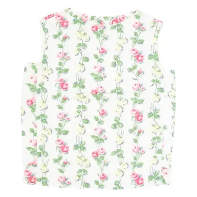 Womens Printed Top Beige Sleeveless Floral L