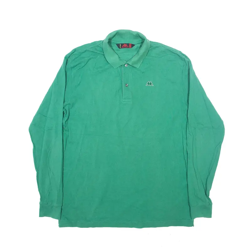 KAPPA Polo Shirt Green Long Sleeve Mens XL