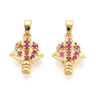 Brass Micro Pave Cubic Zirconia Pendants