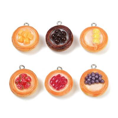 Egg Tart Resin Pendants