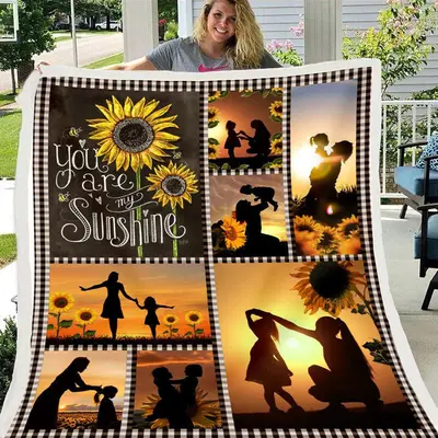 Daughter or Granddaughter - Sunflower Pic Gift Blanket - Aperturee