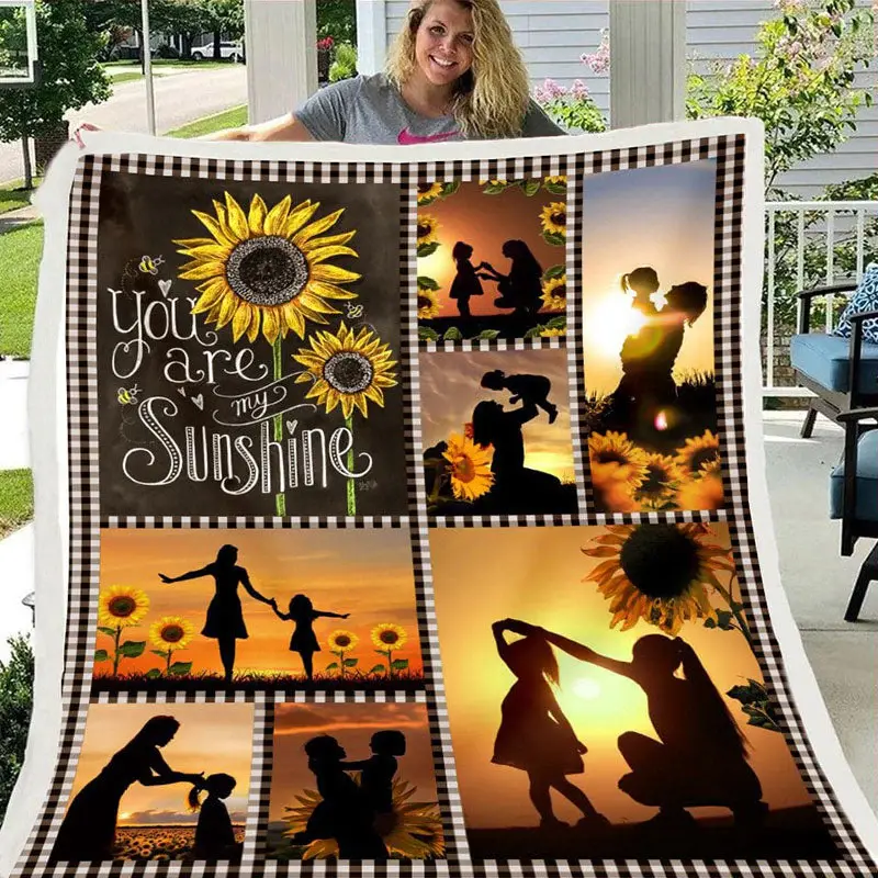 Daughter or Granddaughter - Sunflower Pic Gift Blanket - Aperturee