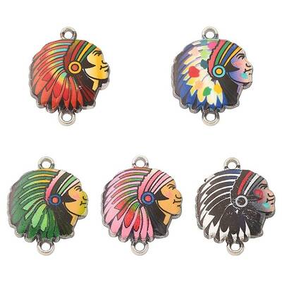 10Pcs 5 Colors Alloy Enamel Connector Charms