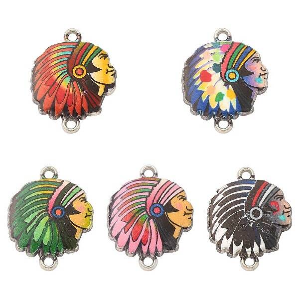 10Pcs 5 Colors Alloy Enamel Connector Charms