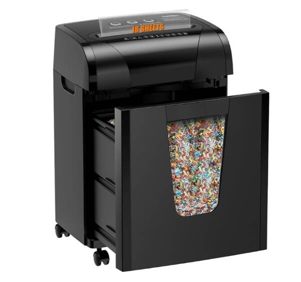 Heavy Duty Paper Shredder 18 Sheet Cross Cut Level P4 Credit Card CD With Large Pull Out Bin Jam Proof System For Home & ...