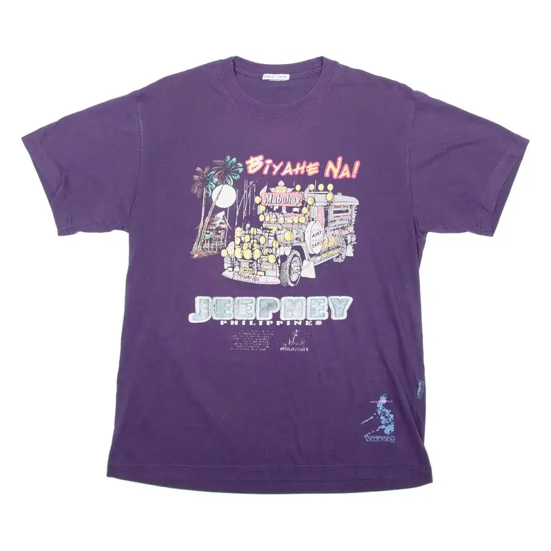 GUNTER SIMON Mens T-Shirt Purple Crew Neck M