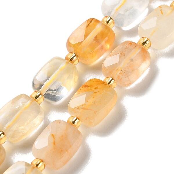 Natural Yellow Hematoid Quartz/Golden Healer Quartz  Beads Strands