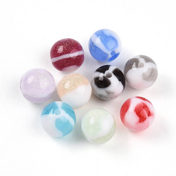 Two Tone Opaque Resin Beads