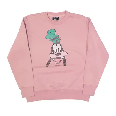 DISNEY Pixel Goofy Sweatshirt Pink Womens M