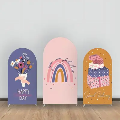 Purple Pink Gifts Floral Birthday Arch Backdrop Kit - Aperturee