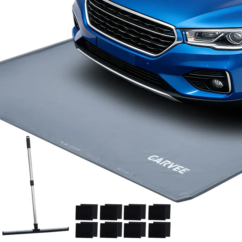 Garvee 7.9' × 18' Garage Floor Mat Waterproof Containment Mat with 1.2 Raised Edge, Heavy Duty 1000D PVC Non-Slip Under Car...