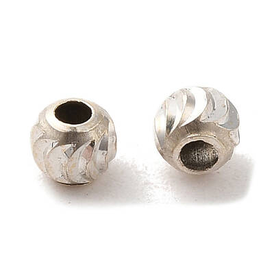 925 Sterling Silver Corrugated Round Spacer Beads