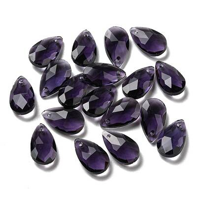 Faceted Teardrop Glass Pendants