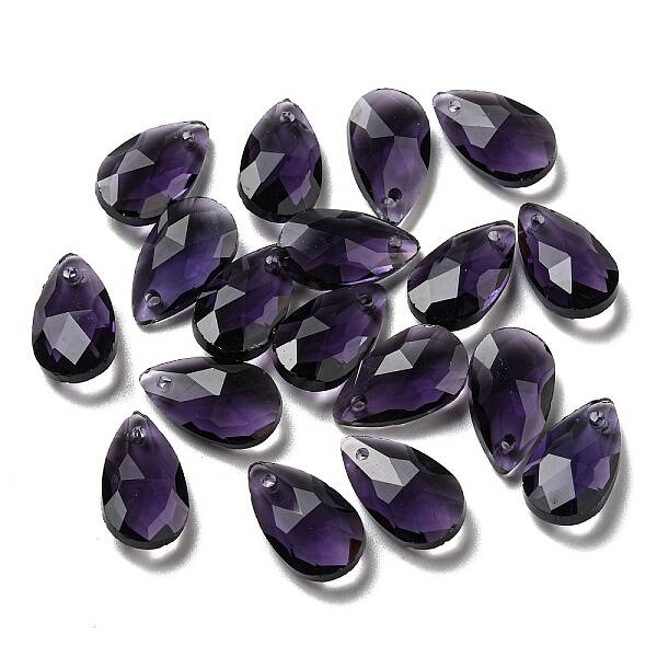 Faceted Teardrop Glass Pendants