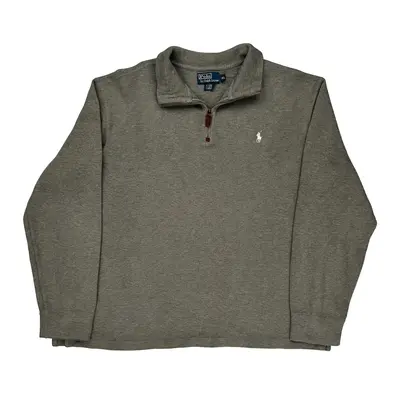 Ralph Lauren 1/4 Zip - XL Grey Cotton