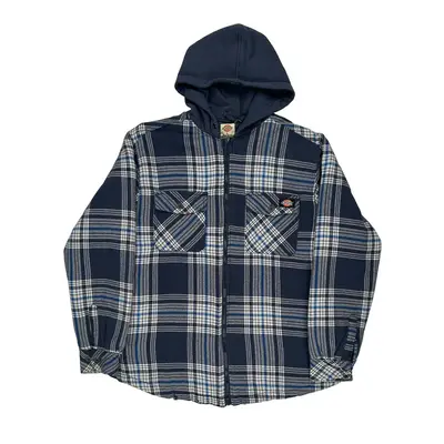 Dickies Checked Jacket - Large Blue Cotton