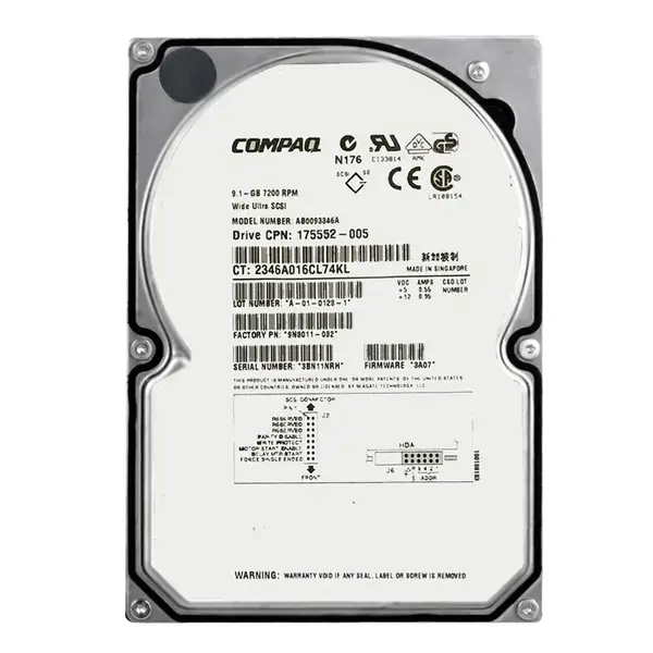 9N3011-032 Seagate 9.1GB Wide Ultra2 SCSI 7200 3.5-inch 1MB Hard Drive