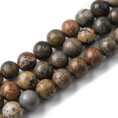 Natural Dendritic Jasper Beads Strands