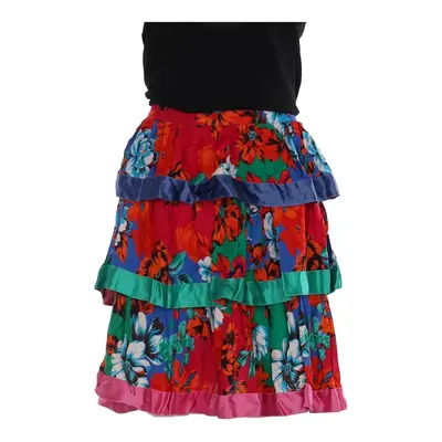 Unbranded Floral Midi Skirt - 26W UK 6 Multicoloured Cotton Blend