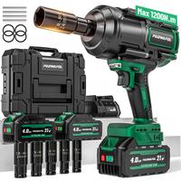 PAOWAFOL 1200N.m(900ft-lbs) Cordless Impact Wrench, High Torque 1/2\