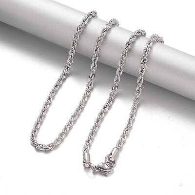 Tarnish Resistant 304 Stainless Steel Rope Chain Necklaces