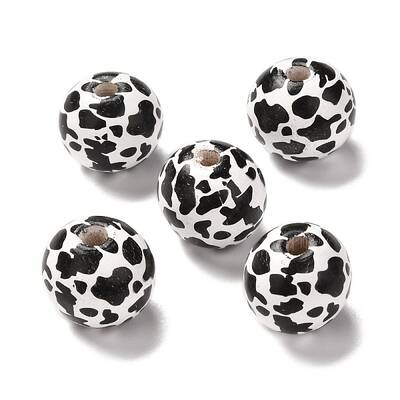 Printed Wood European Beads