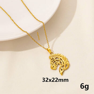 304 Stainless Steel Horse Pendant Necklaces