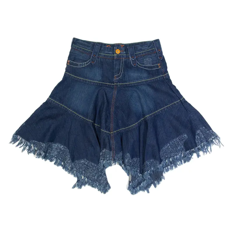 PEPE JEANS Womens Flare Skirt Blue Knee Length Denim M