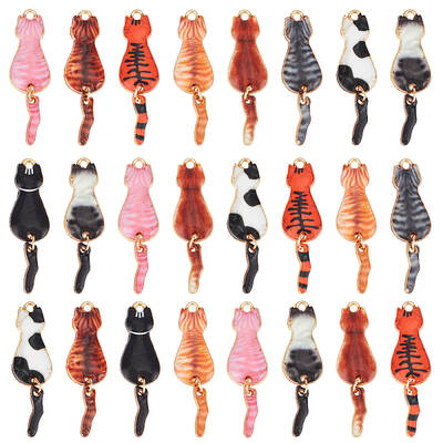 30Pcs Rack Plating Alloy Enamel Pendants