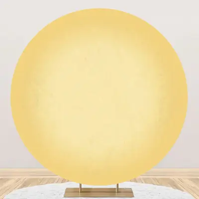 Simple Bright Yellow Gradient Round Birthday Backdrop - Aperturee
