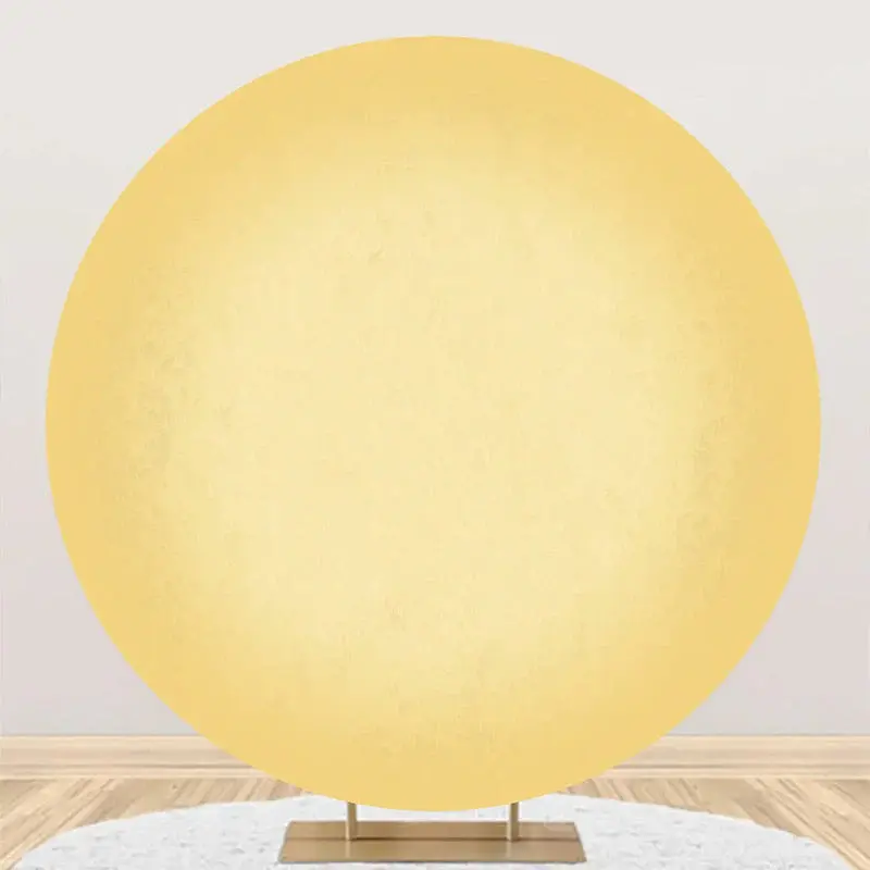 Simple Bright Yellow Gradient Round Birthday Backdrop - Aperturee