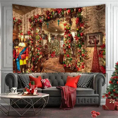 Christmas Ball Tree Room Dorm Decoration Wall Tapestry - Aperturee