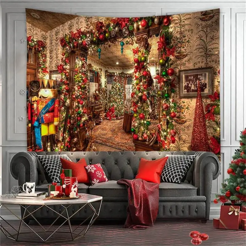 Christmas Ball Tree Room Dorm Decoration Wall Tapestry - Aperturee